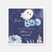 ハロウィーンブー赤ちゃんシャワー食器を覗く スタンダードカクテルナプキン (正面)