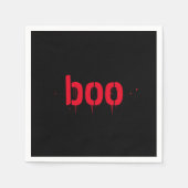 ハロウィーンブー赤血ブラック怖い紙 スタンダードカクテルナプキン (正面)