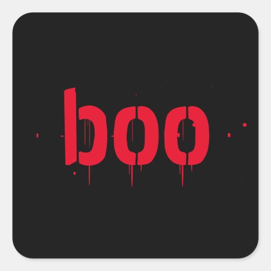 ハロウィーンブー赤血ブラック怖 スクエアシール (正面)
