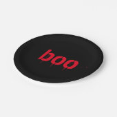 ハロウィーンブー赤血ブラック怖 ペーパープレート (アングル)