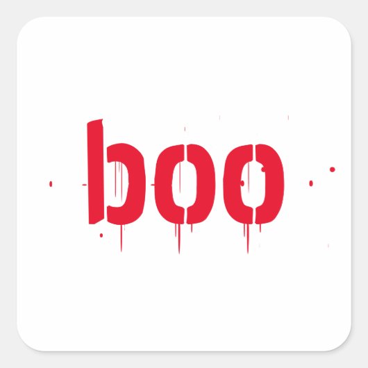 ハロウィーンブー赤血怖い四角いステッカー スクエアシール (正面)