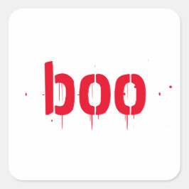 ハロウィーンブー赤血怖い四角いステッカー スクエアシール