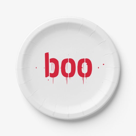 ハロウィーンブー赤血怖い紙プレート ペーパープレート (正面)