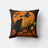 ハロウィーンブ飛んでいるロムウィッチアンドムーン装飾用クッション クッション (裏面)