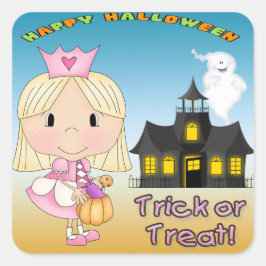 ハロウィーンプリンセススクエアステッカー スクエアシール