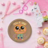 ハロウィーンプレートスクーター乗りカボチャ ペーパープレート (パーティー)