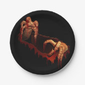 ハロウィーンプレートフェスティバルゾンビガール紙プレート ペーパープレート (正面)