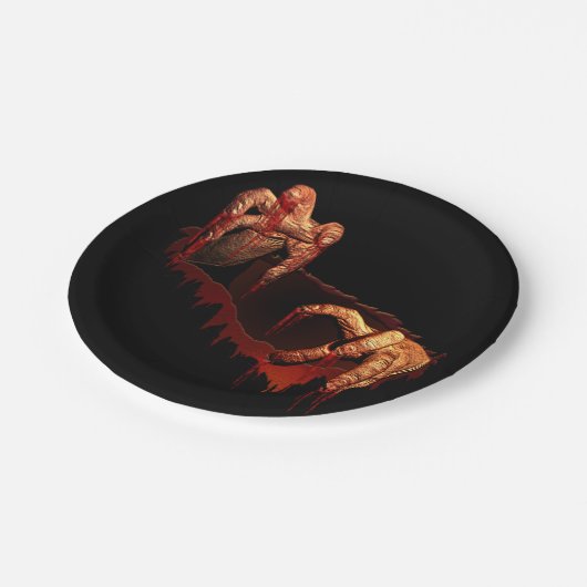 ハロウィーンプレートフェスティバルゾンビガール紙プレート ペーパープレート (アングル)