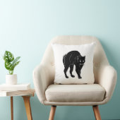 ハロウィーンプロウリングブラックキャットシルエットスケッチ クッション (椅子)