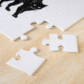 ハロウィーンプロウリングブラックキャットシルエットスケッチ ジグソーパズル (側面)