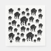 ハロウィーンプロウリングブラックキャットシルエットスケッチ スタンダードランチョンナプキン (正面)