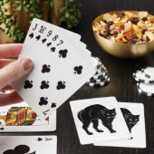 ハロウィーンプロウリングブラックキャットシルエットスケッチ トランプ (インサイチュ)