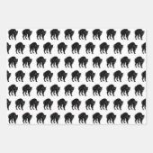 ハロウィーンプロウリングブラックキャットシルエットスケッチ ラッピングペーパーシート (正面2)