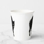 ハロウィーンプロウリングブラックキャットシルエットスケッチ 紙コップ (右)