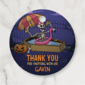 ハロウィーンプールサマウィーン誕生日ラウンドメッセージカード フェイバータグ (正面)