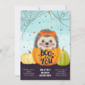ハロウィーンヘッジホッグカボチャ不気味の衣装パーティー 招待状 (正面)