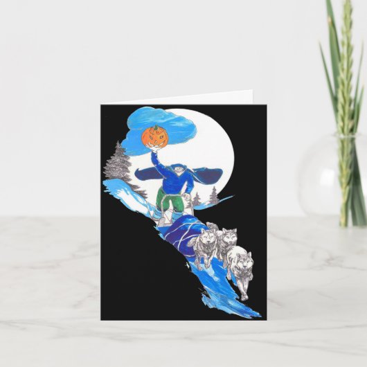 ハロウィーンヘッドレスミュシャノーテカード サンキューカード (正面)