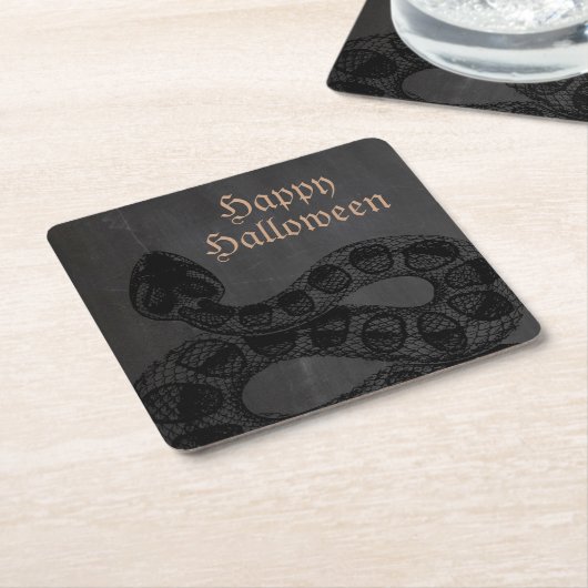 ハロウィーンヘビ スクエアペーパーコースター (アングル)