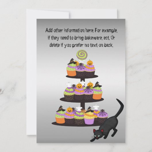 ハロウィーンベイクスワップパーティの招待状 招待状 (裏面)