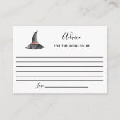 ハロウィーンベイビーシャワーアドバイスウィッチズハットかわいい秋 アドバイスカード (正面)