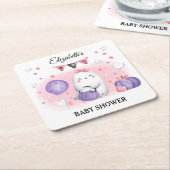 ハロウィーンベイビーシャワーガールキュート紙コースター スクエアペーパーコースター (アングル)