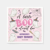 ハロウィーンベイビーシャワーガールピンクリトルブー幽霊 スタンダードカクテルナプキン (正面)