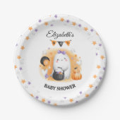 ハロウィーンベイビーシャワーガールリトルブー ペーパープレート (正面)