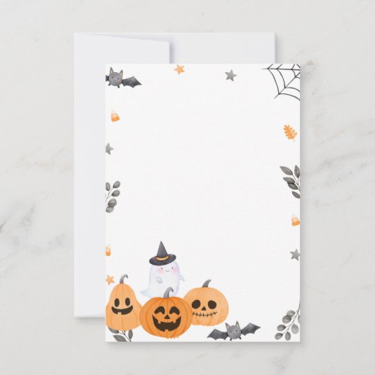 ハロウィーンベイビーシャワーサンキューカードリトルブー サンキューカード (裏面)