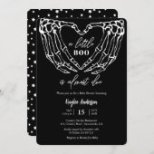 ハロウィーンベイビーシャワースケルトンハンド 招待状 (正面/裏面)