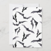 ハロウィーンベイビーシャワースケルトンハートLittle Boo In 招待状 (裏面)