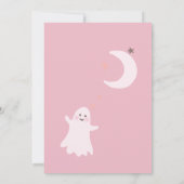 ハロウィーンベイビーシャワーソフトピンクかわいい幽霊 招待状 (裏面)