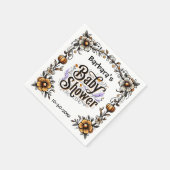 ハロウィーンベイビーシャワーナプキンフローラパンプキンデザイン スタンダードカクテルナプキン (角)