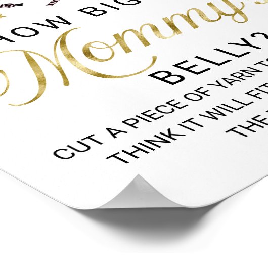 ハロウィーンベイビーシャワーママのベリーゲームサイン ポスター (角)