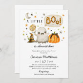 ハロウィーンベイビーシャワー招待状 – 小さなブー 招待状 (正面/裏面)