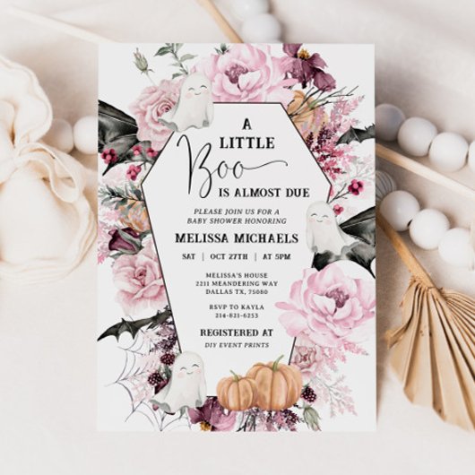 ハロウィーンベイビーシャワー招待状、小さなブー 招待状