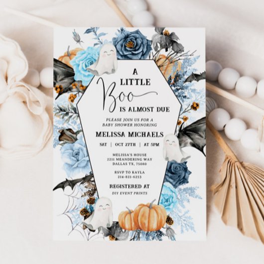 ハロウィーンベイビーシャワー招待状、小さなブー 招待状