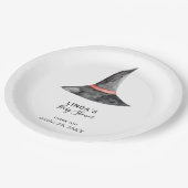 ハロウィーンベイビーシャワー水彩色魔女の帽子かわいい ペーパープレート (アングル)