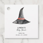 ハロウィーンベイビーシャワー魔女シンプル帽エレガント フェイバータグ (正面)
