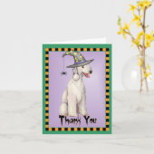 ハロウィーンベッドリントンテリアーありがとう カード (黄色い花)