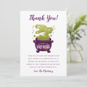 ハロウィーンベビーがコールドロンの赤ちゃんシャワーを醸造している サンキューカード (スタンド正面)