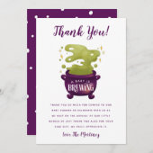 ハロウィーンベビーがコールドロンの赤ちゃんシャワーを醸造している サンキューカード (正面/裏面)