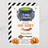 ハロウィーンベビーが招待状を作っている 招待状 (正面/裏面)