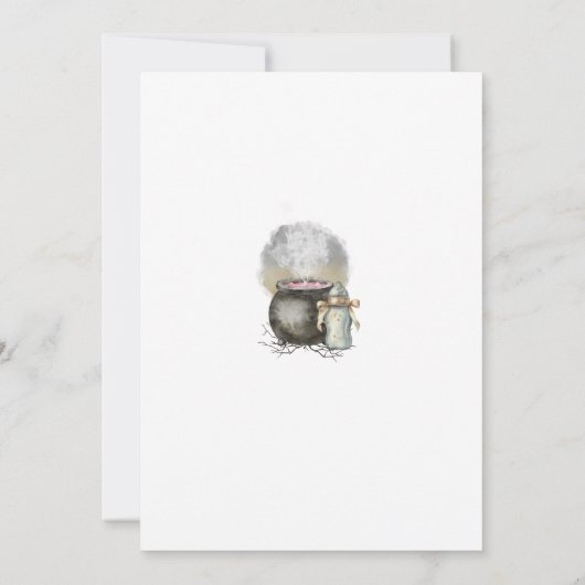 ハロウィーンベビーが赤ちゃんシャワーを醸造している 招待状 (裏面)