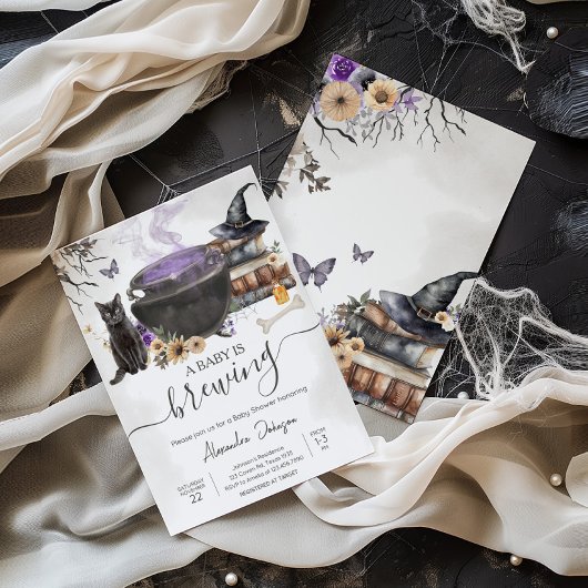 ハロウィーンベビーが赤ちゃんシャワーを醸造 招待状