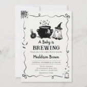 ハロウィーンベビーが赤ちゃんシャワーを醸造 招待状 (正面)