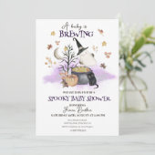 ハロウィーンベビーが赤ちゃんシャワーを醸造 招待状 (スタンド正面)