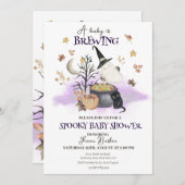 ハロウィーンベビーが赤ちゃんシャワーを醸造 招待状 (正面/裏面)