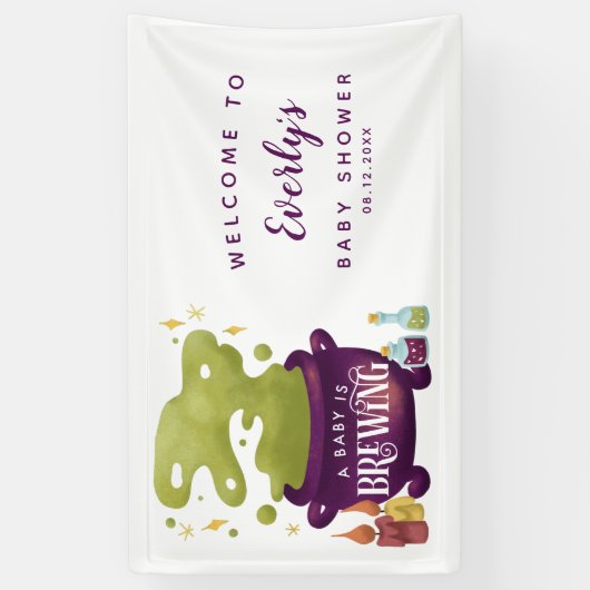 ハロウィーンベビーが醸造シャワーへようこそ 横断幕 (縦)