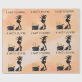 ハロウィーンベビーはブルーイング魔女シャワーオレンジ ラッピングペーパー (フラット)