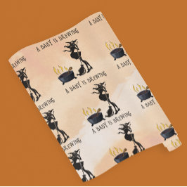 ハロウィーンベビーはブルーイング魔女シャワーオレンジ ラッピングペーパー